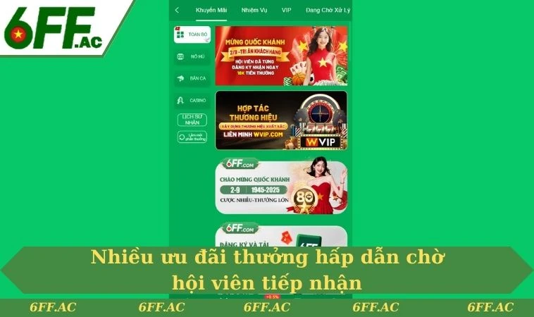 Trang chủ 21 Nhiều ưu đãi thưởng hấp dẫn chờ hội viên tiếp nhận